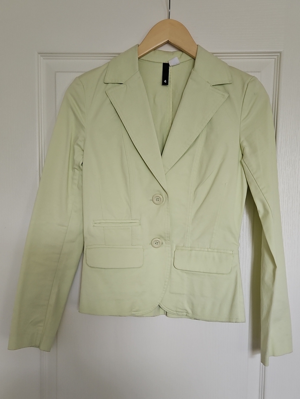 Vintage H&M Cotton Light Green Tailored Women's Blazer